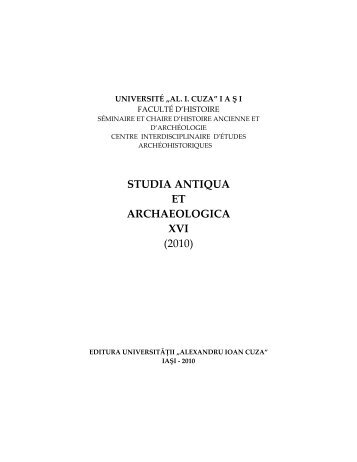 STUDIA ANTIQUA ET ARCHAEOLOGICA XVI (2010) - CISA