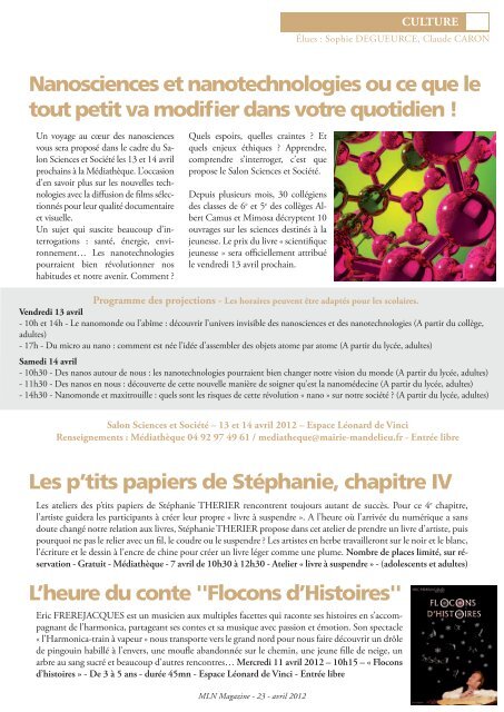 MLN Magazine d'avril 2012 - Mandelieu La Napoule