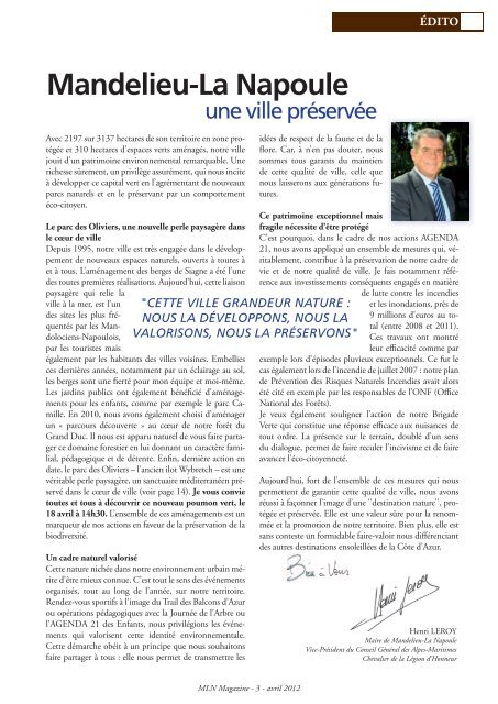 MLN Magazine d'avril 2012 - Mandelieu La Napoule