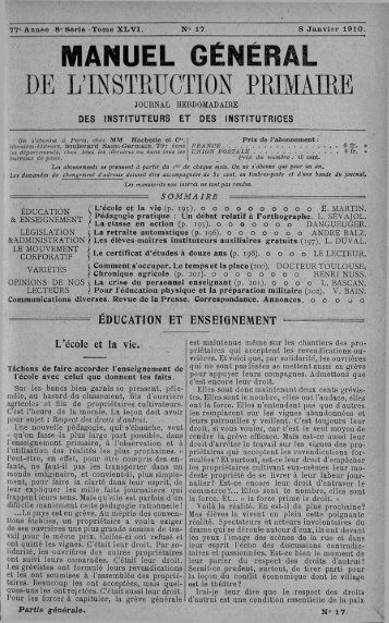 DE L'INSTRUCTION PRIMAIRE - INRP