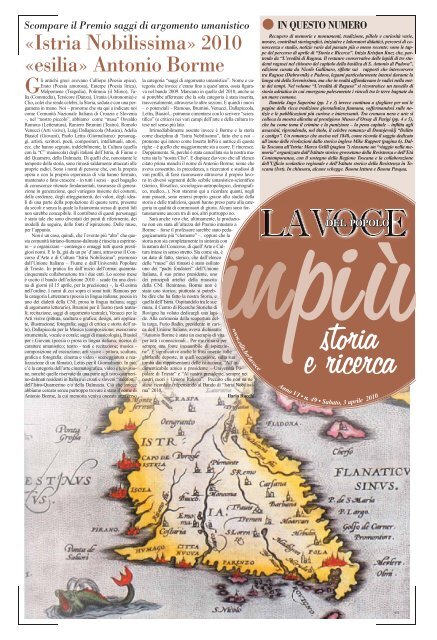 «Istria Nobilissima» 2010 «esilia» Antonio Borme - Edit