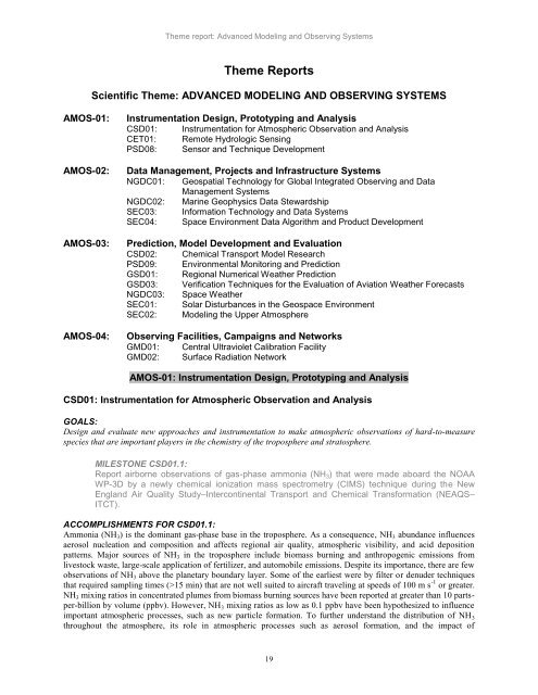 Scientific Theme: Advanced Modeling and Observing Systems