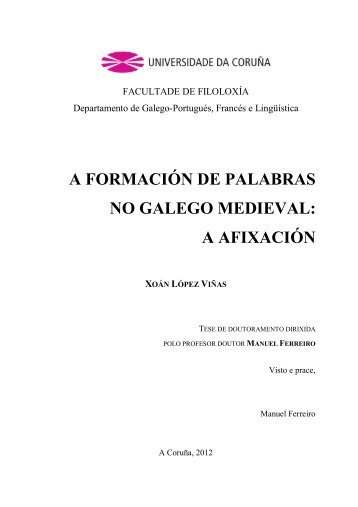 A formación de palabras no galego medieval - RUC - Universidade ...