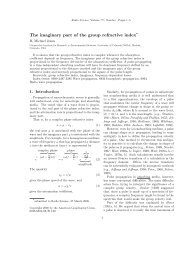 The imaginary part of the group refractive index* - Cooperative ...