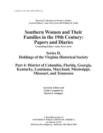 Southern Women and Their Families in the 19th Century - LexisNexis