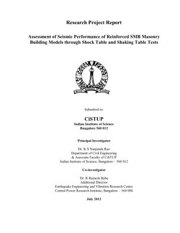 Assessment of Seismic Performance of Reinforced SMB ... - CiSTUP