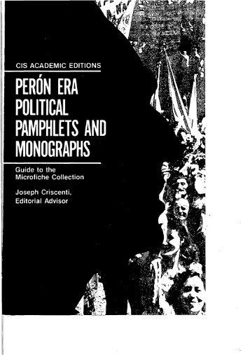 PERON ERA POLITICAL PAMPH - ProQuest