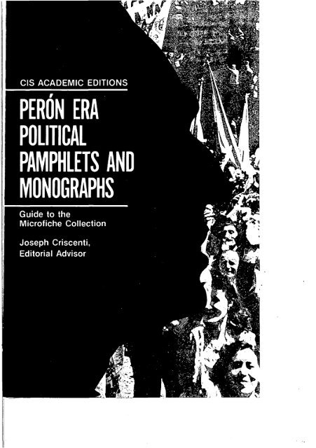 PERON ERA POLITICAL PAMPH - ProQuest