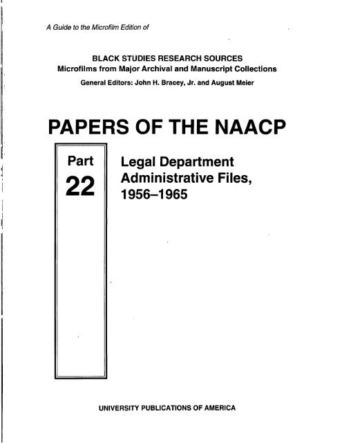 Papers of the NAACP, Part 22: Legal Department - LexisNexis