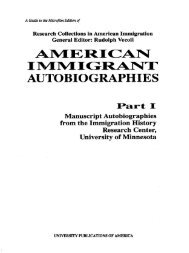 American Immigrant Autobiographies, Part 1. Manuscript ... - ProQuest