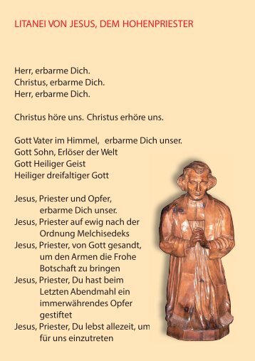 LITANEI VON JESUS, DEM HOHENPRIESTER