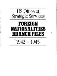 US Office of Strategic Services FOREIGN ... - ProQuest