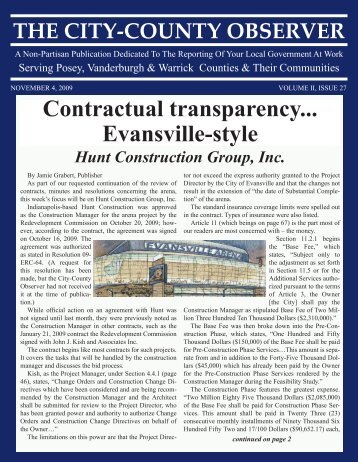 Contractual transparency... Evansville-style - City-County Observer