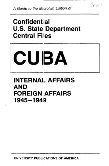 Confidential US State Department Central Files 1945-1949 - ProQuest