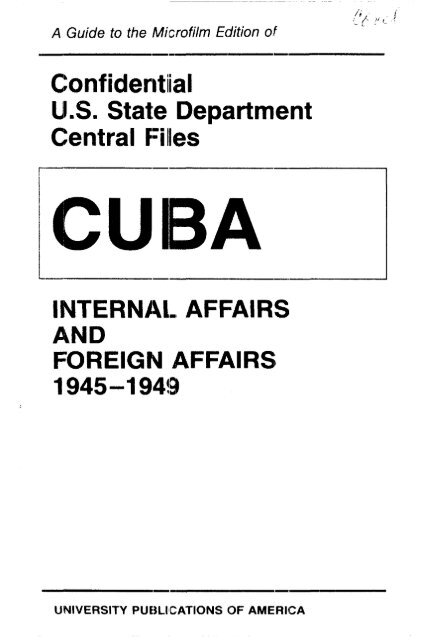 Confidential US State Department Central Files 1945-1949 - ProQuest