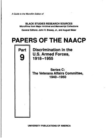 PAPERS OF THE NAACP - ProQuest