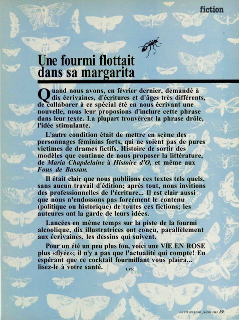 Une fourmi flottait dans sa margarita
