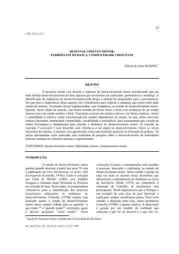 35 DESENVOLVIMENTO MOTOR: PADRÕES EM MUDANÇA ... - USP