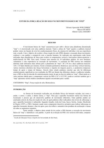 Estudo da força reação do solo no movimento básico de “step” - USP