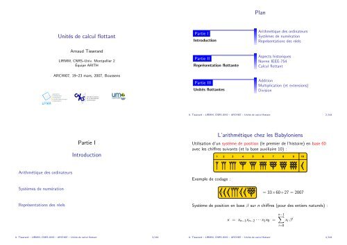 Unités de calcul flottant - Lirmm