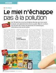 Le miel n'échappe pas à la pollution - 60 Millions de Consommateurs