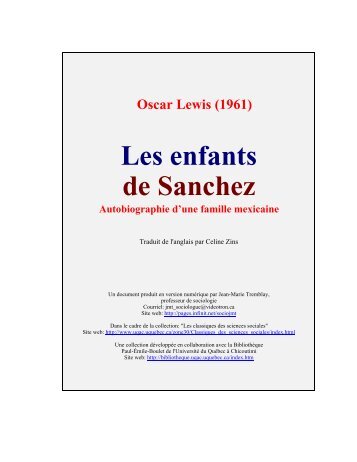 Oscar Lewis, Les enfants de Sanchez. Autobiographie d