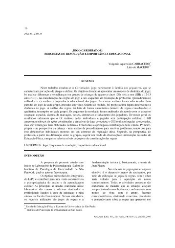ESQUEMAS DE RESOLUÇÃO E IMPORTÂNCIA ... - USP