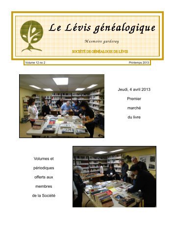 Le Lévis généalogique - Centre de généalogie francophone d ...