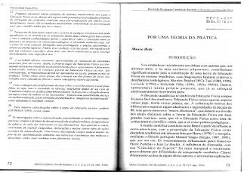 Betti, Mauro (1996) Por uma teoria da prática. Revista de ... - USP