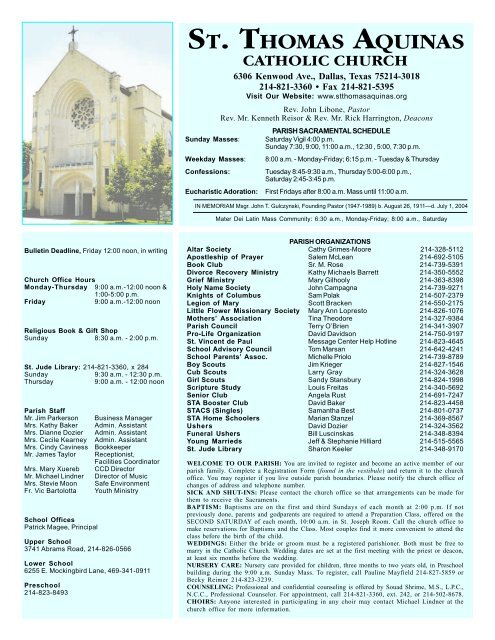 March 12, 2006 - St. Thomas Aquinas Catholic Church