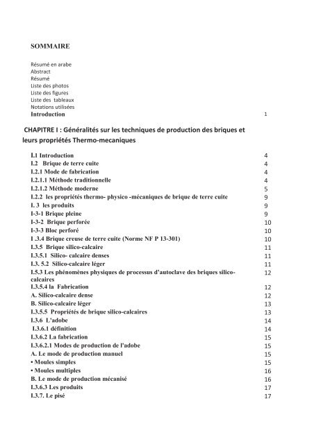 Contribution à l'etude des propriétés mécaniques et thermiques des ...