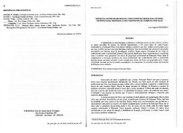 Estudo da motricidade humana como fonte de ordem para um ... - USP