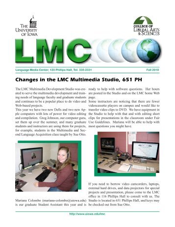 Language Media Center Newsletter - October ... - University of Iowa