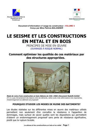 LE SEISME ET LES CONSTRUCTIONS EN ... - Le Plan Séisme