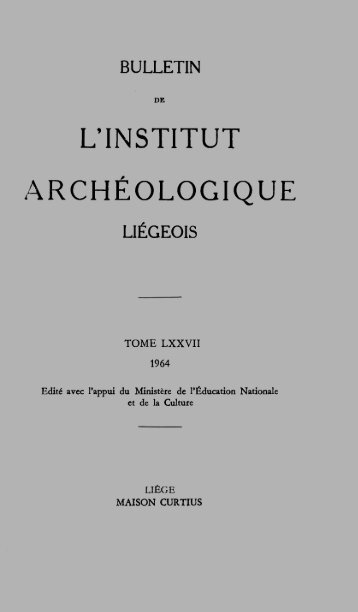 L'INSTITUT ARCHÉOLOGIQUE - Ialg.be