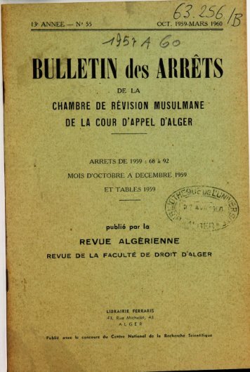 1959 B_13e ANNEE N° 55 Octobre-Dec..pdf - Université d'Alger