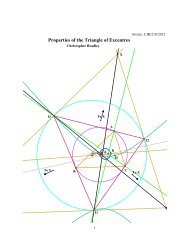 Properties of the Triangle of Excentres