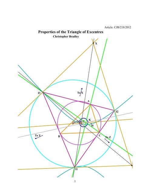 Properties of the Triangle of Excentres