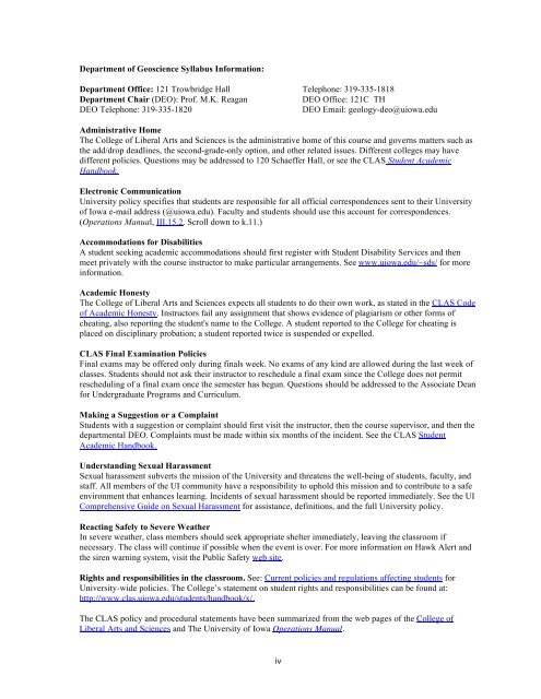 dinos11 syllabus - Department of Geoscience - The University of Iowa