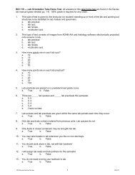 BIO 110 — Lab Orientation Test - classes link 1