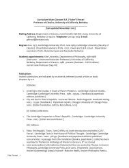 Curriculum Vitae: Giovanni RF - California, Berkeley University of ...