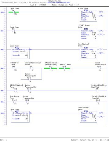 PROJECT2.RSS LAD 2 - SWITCH --- Total Rungs in File ... - Claymore