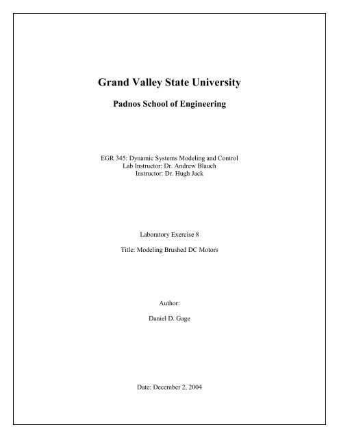 Lab 8 - Claymore - Grand Valley State University