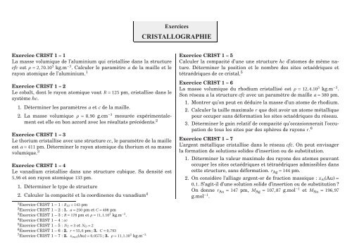 CRISTALLOGRAPHIE