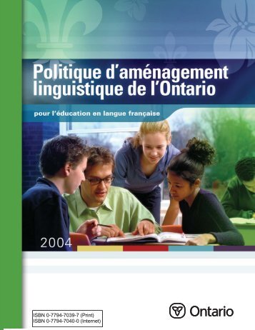 Politique d'aménagement linguistique - Ministère de l'éducation