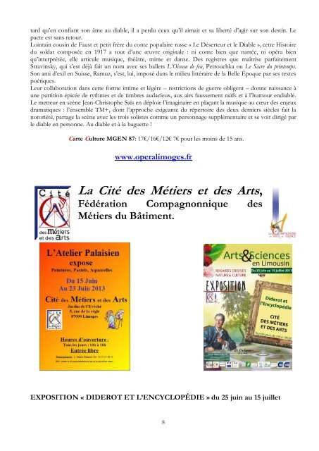 La Lettre C comme Carte Culture de la MGEN 87 n° 6 - juin 2013