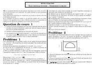 Question de cours 1 Problème 1 Problème 2