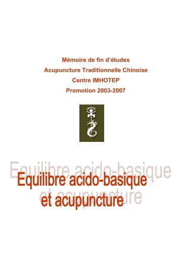 L'équilibre acido-basique - Centre Imhotep