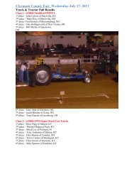 Truck and Tractor Pull Wednesday Winners - Clermont County Fair