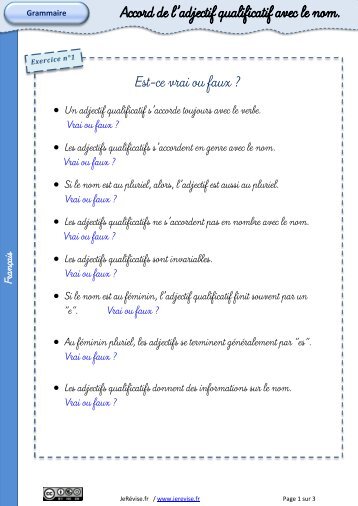 Est-ce vrai ou faux ? - JeRevise.fr
